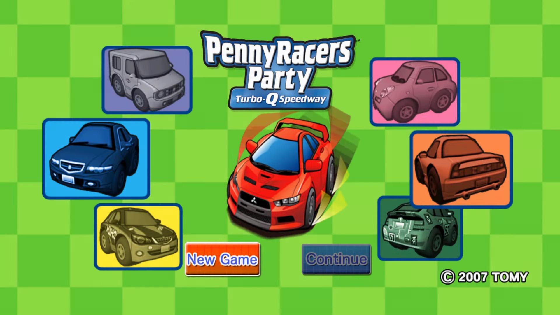 Penny Racers Party Turbo-Q Speedway title screen for Wii