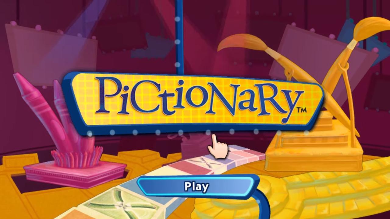 Pictionary title screen for Wii