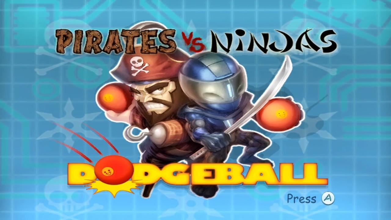 Pirates Vs Ninjas: Dodgeball title screen for Wii