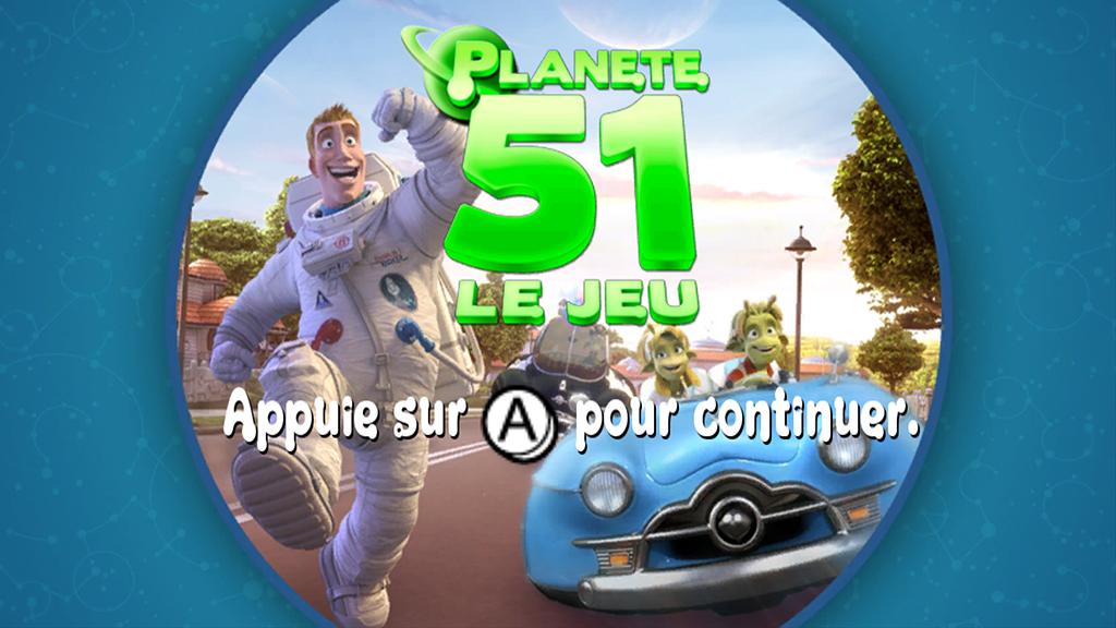 Planet 51: The Game title screen for Wii