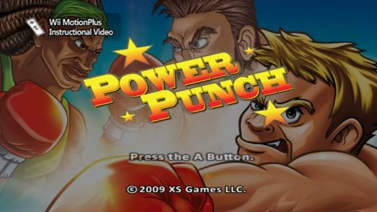 Power Punch title screen for Wii