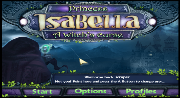 Princess Isabella A Witch's Curse title screen for Wii
