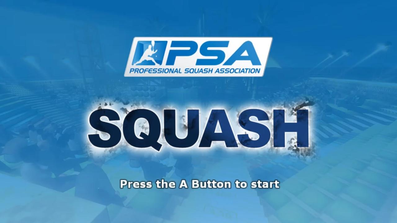 PSA World Tour Squash title screen for Wii
