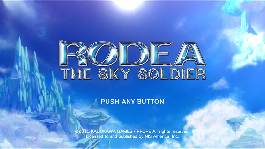 Rodea the Sky Soldier title screen for Wii
