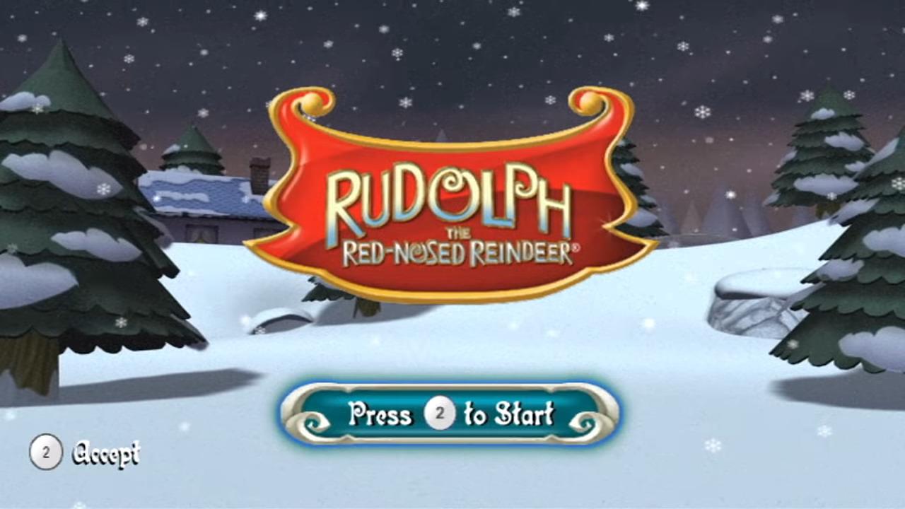 Rudolph the Red-Nosed Reindeer title screen for Wii