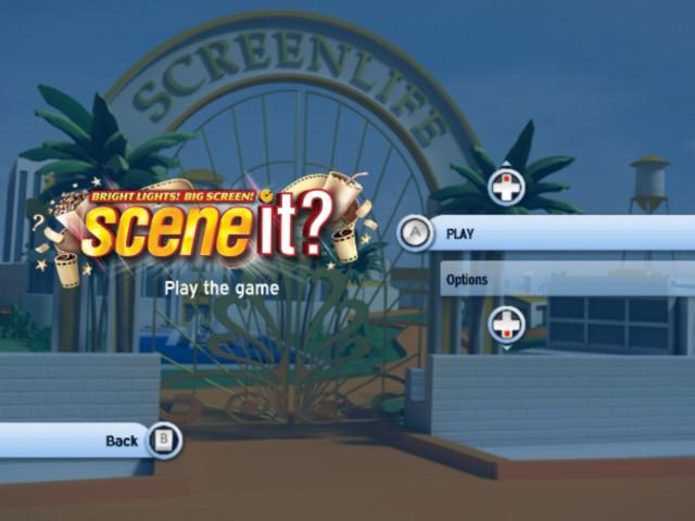 Scene It? Bright Lights! Big Screen title screen for Wii