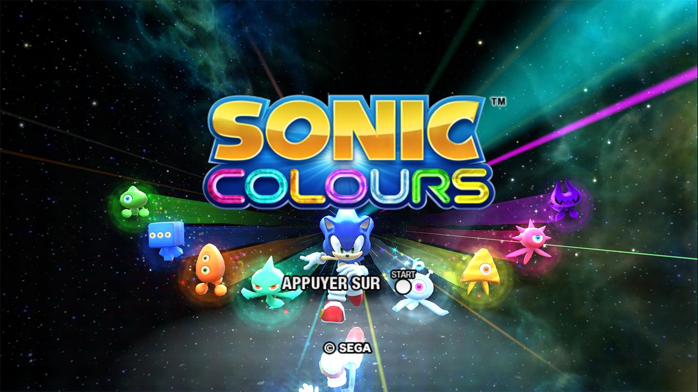 Sonic Colours title screen for Wii