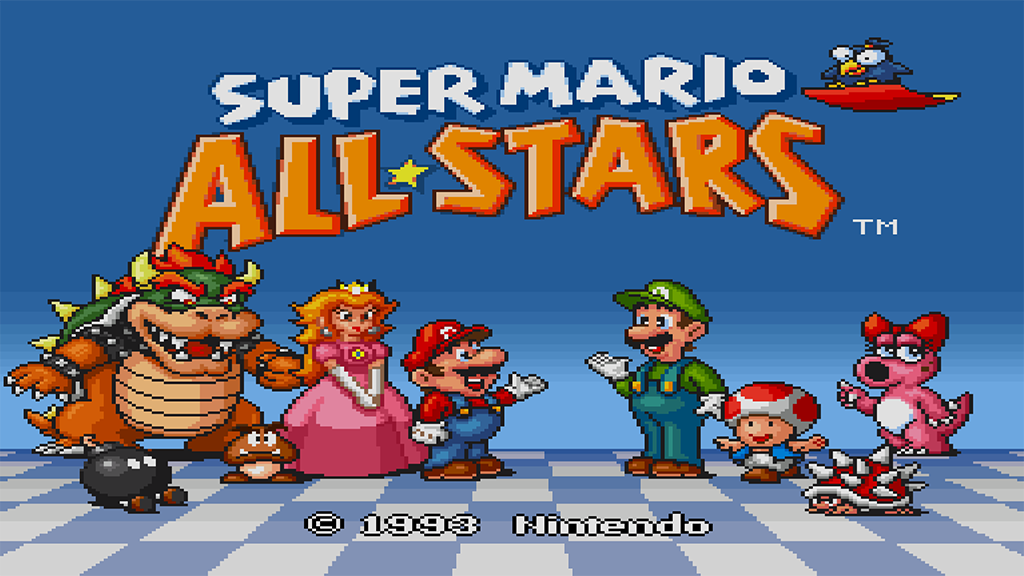 Super Mario All-Stars title screen for Wii