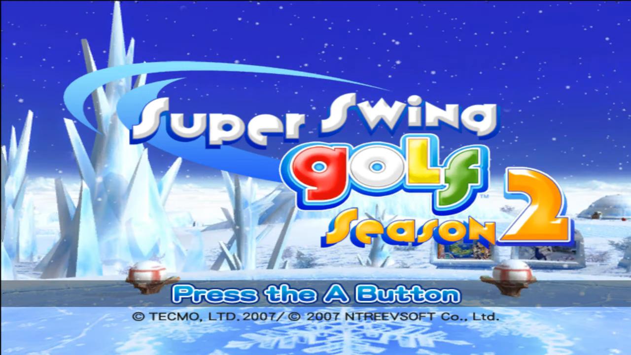 Super Swing Golf Season 2 title screen for Wii