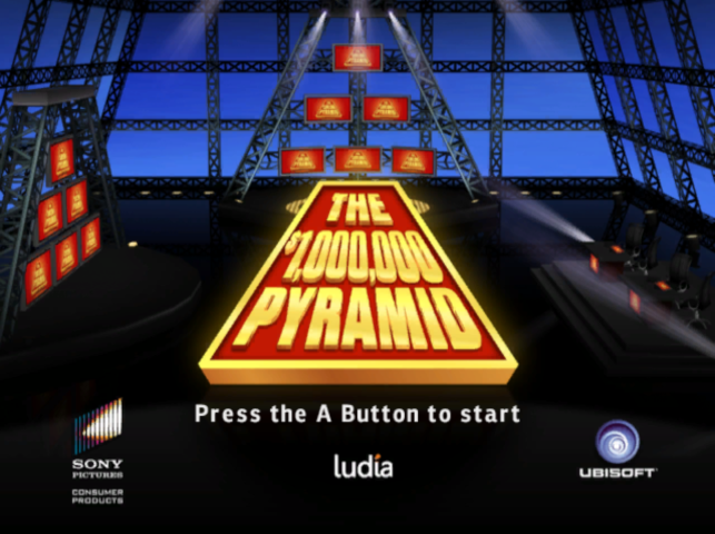 The $1,000,000 Pyramid title screen for Wii