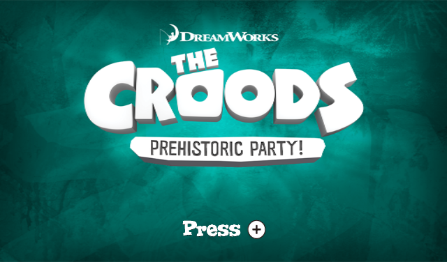 The Croods: Prehistoric Party title screen for Wii
