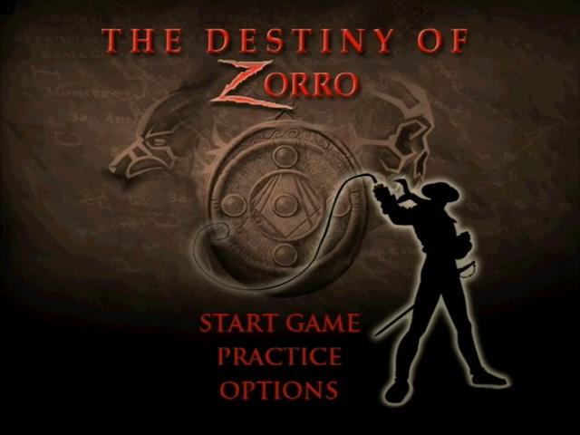 The Destiny of Zorro title screen for Wii