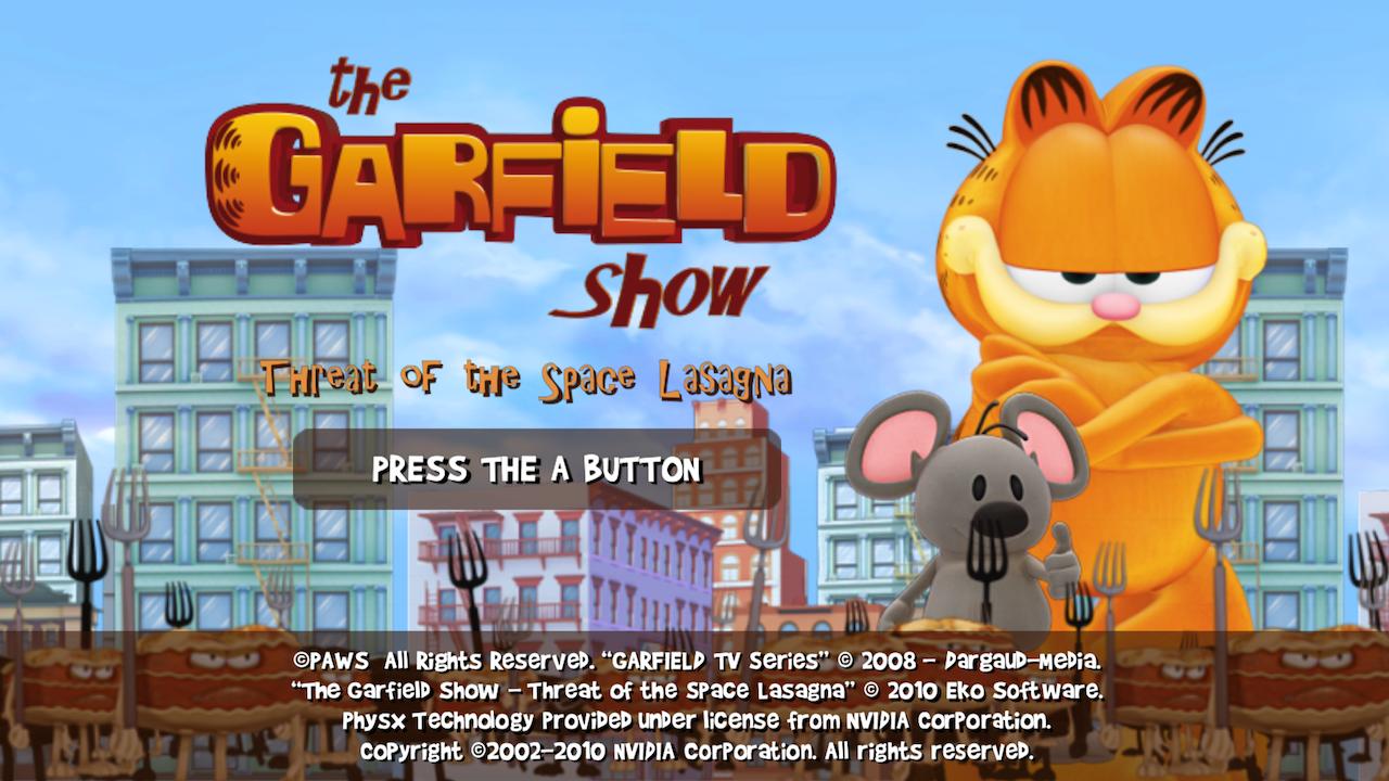 The Garfield Show: Threat of the Space Lasagna title screen for Wii