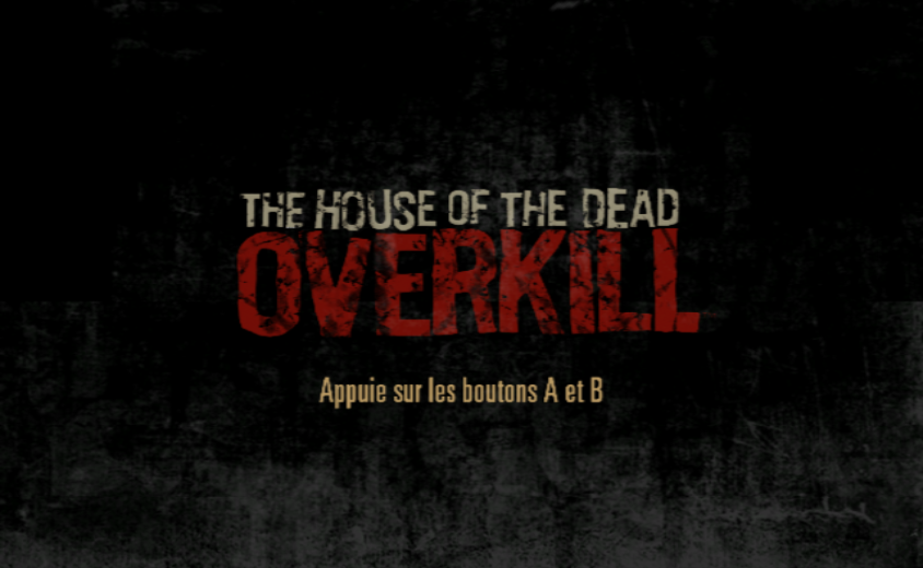 The House of the Dead Overkill title screen for Wii