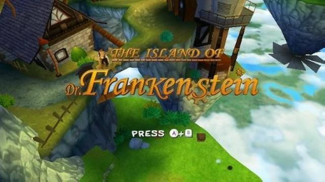 The Island Of Dr Frankenstein title screen for Wii