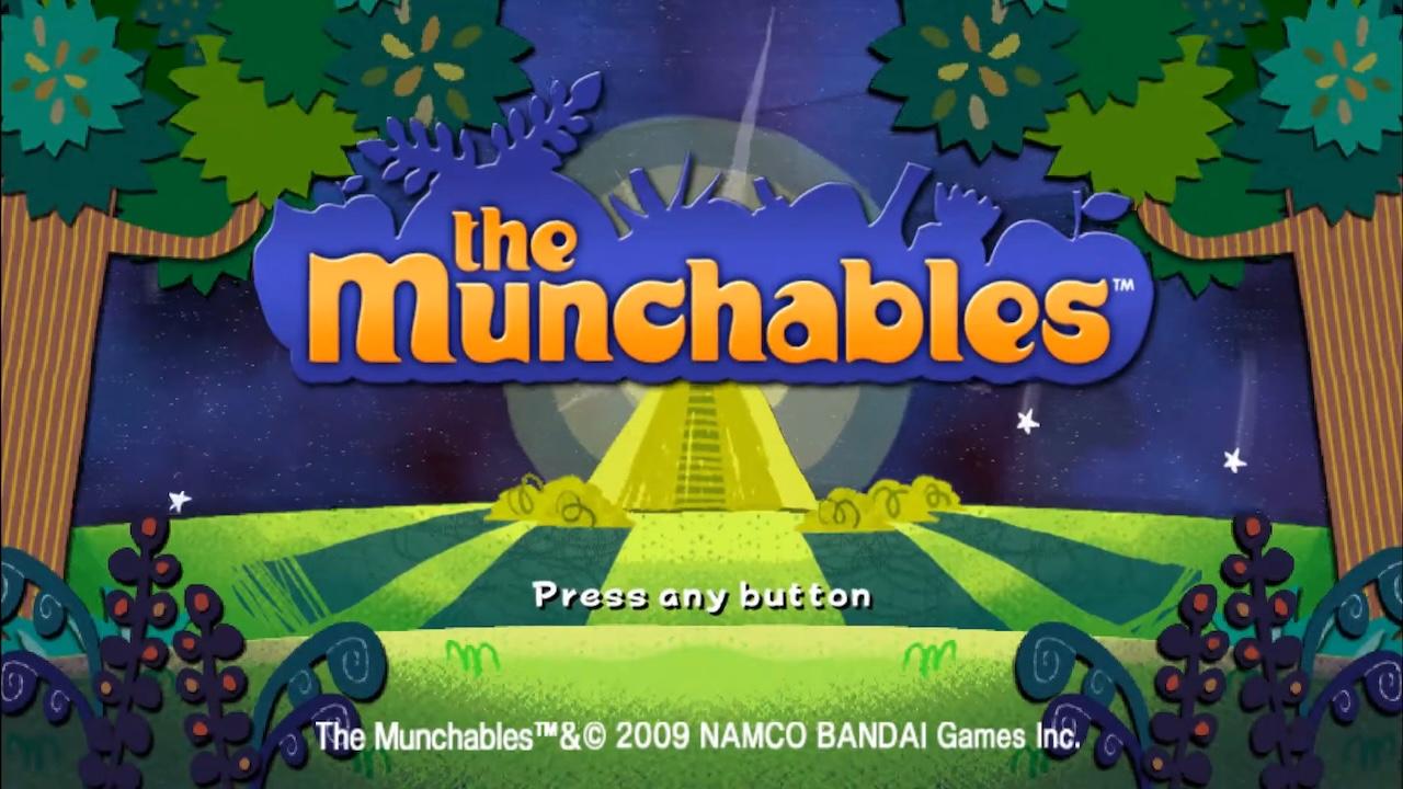 The Munchables title screen for Wii