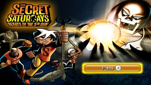 The Secret Saturdays: Beasts of The 5th Sun title screen for Wii