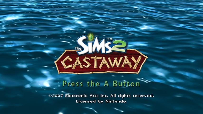 The Sims 2: Castaway title screen for Wii