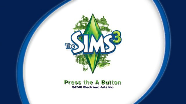 The Sims 3 title screen for Wii