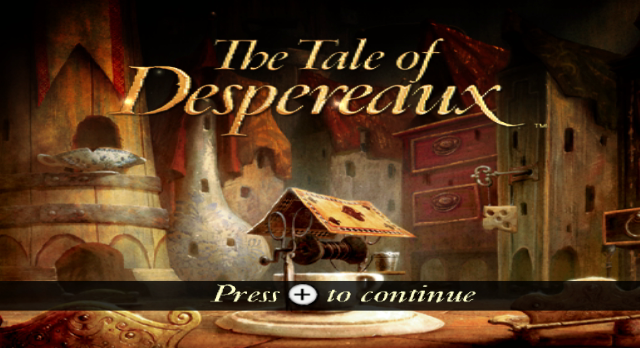 The Tale of Despereaux title screen for Wii