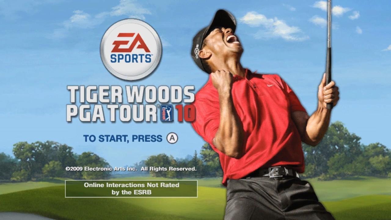 Tiger Woods PGA Tour 10 (MotionPlus Bundle) title screen for Wii