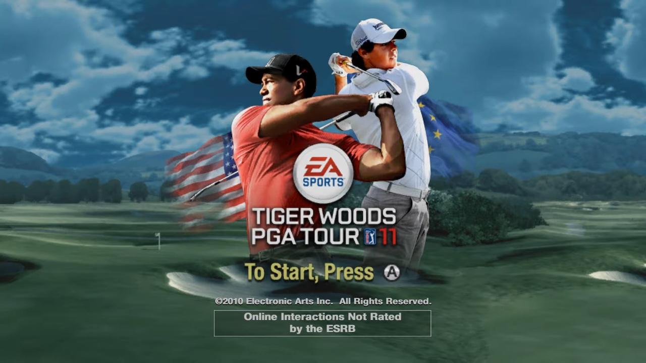 Tiger Woods PGA Tour 11 title screen for Wii