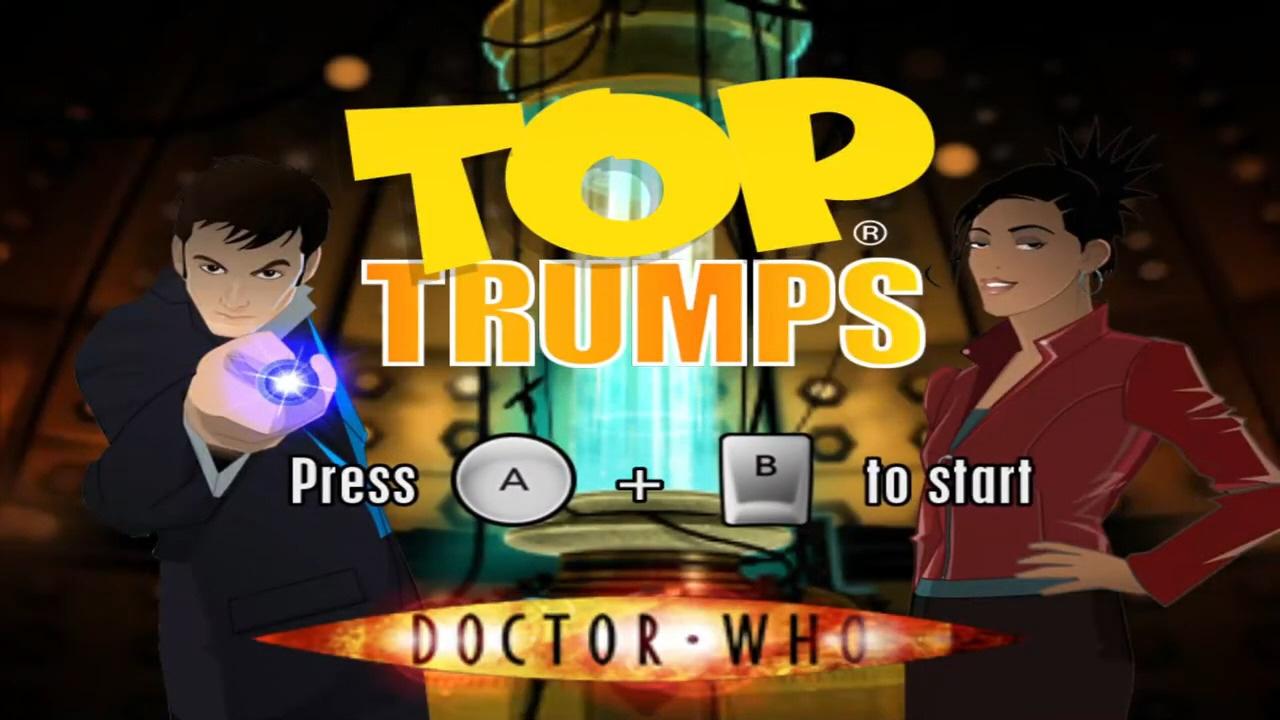 Top Trumps: Doctor Who title screen for Wii