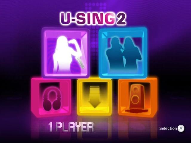 U-Sing 2 title screen for Wii
