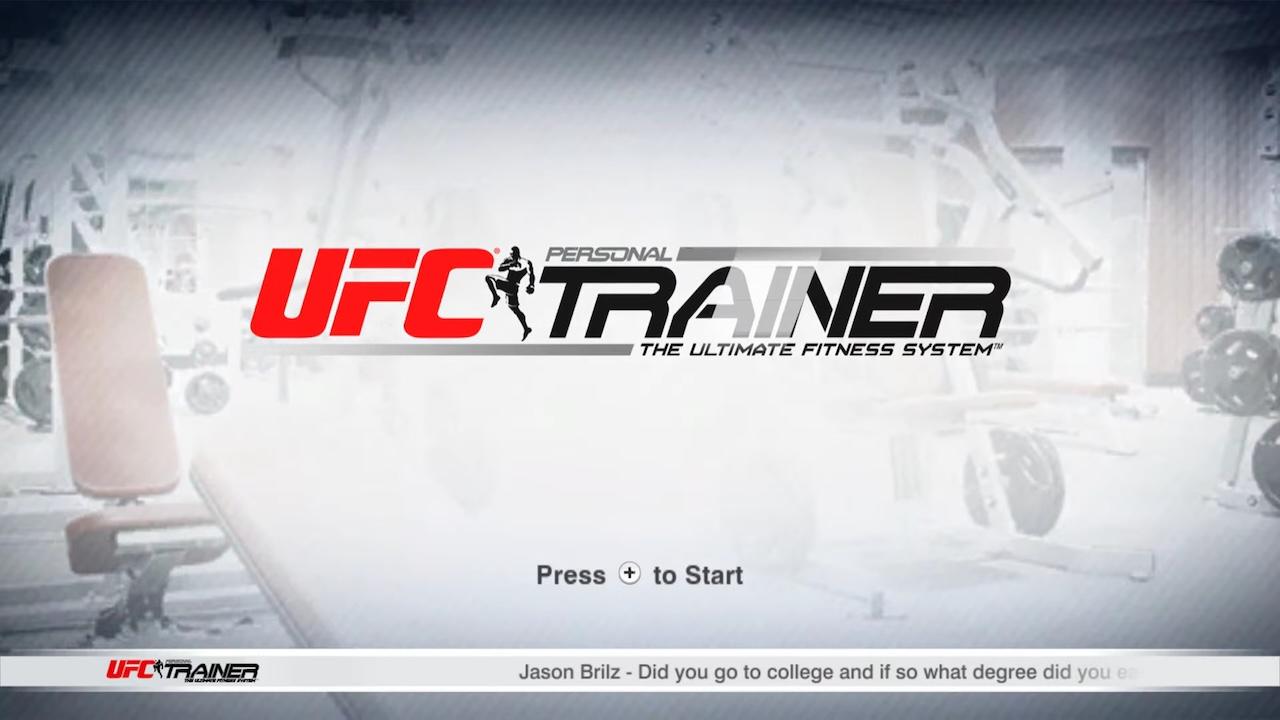 UFC Personal Trainer: The Ultimate Fitness System title screen for Wii