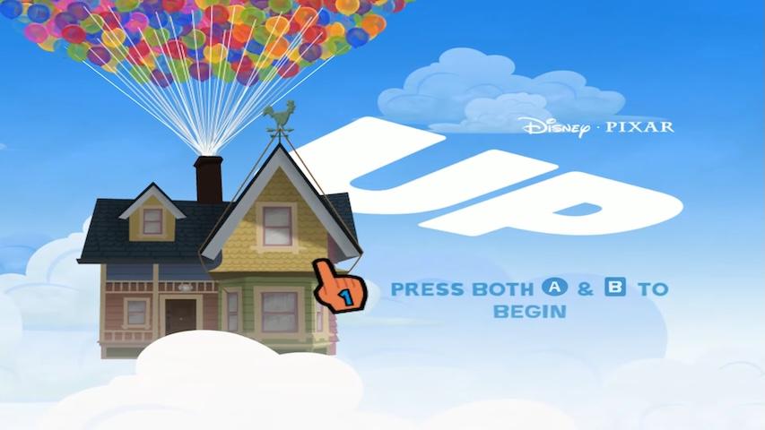 Disney Pixar Up title screen for Wii