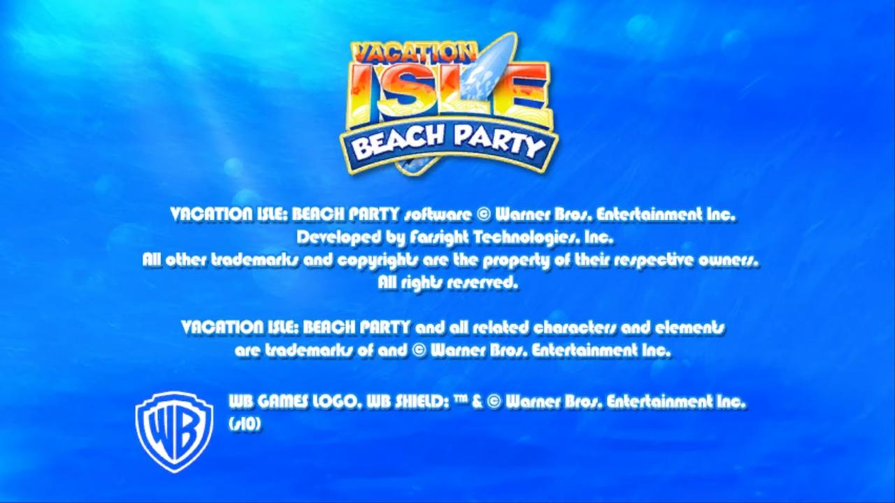 Vacation Isle: Beach Party title screen for Wii