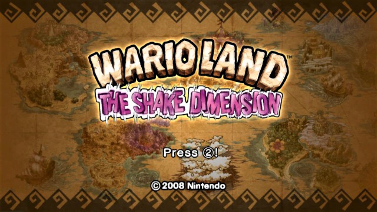 Wario Land: The Shake Dimension title screen for Wii
