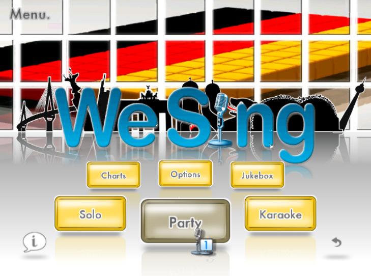 We Sing Deutsche Hits title screen for Wii