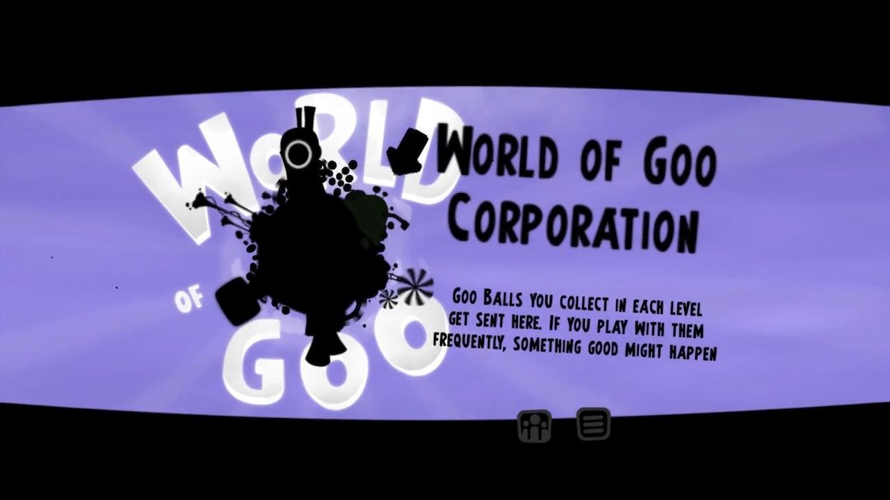 World of Goo title screen for Wii