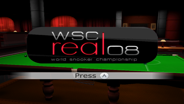 WSC Real 08: World Snooker Championship title screen for Wii