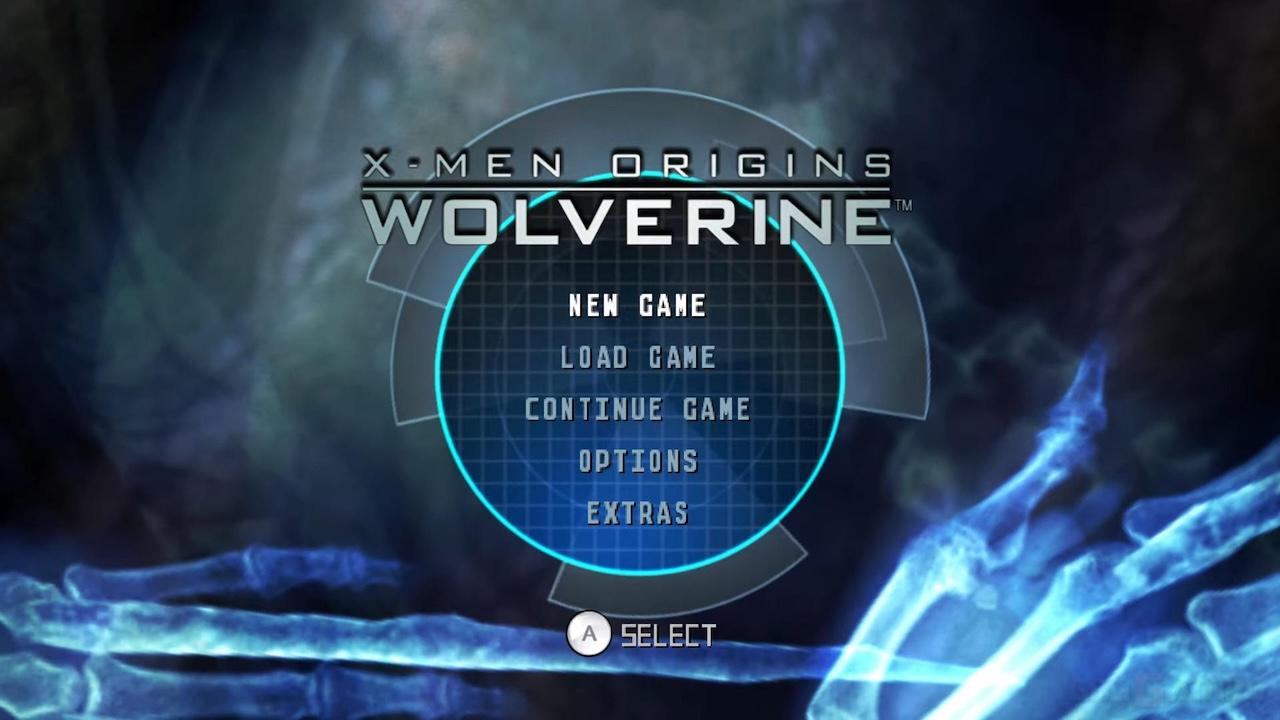 X-Men Origins: Wolverine title screen for Wii