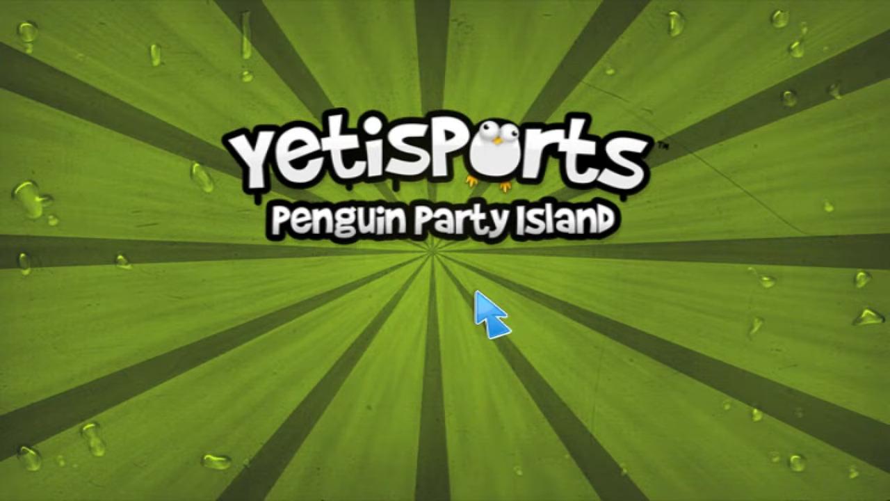 Yetisports Penguin Party Island title screen for Wii