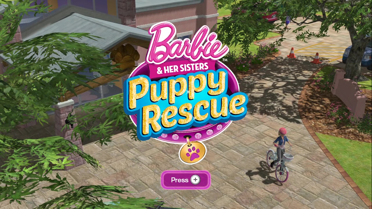 Barbie & Her Sisters: Puppy Rescue title screen for Wii U