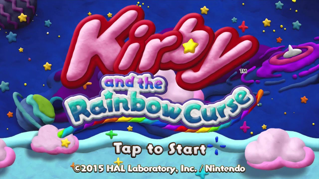 Kirby and the Rainbow Paintbrush title screen for Wii U