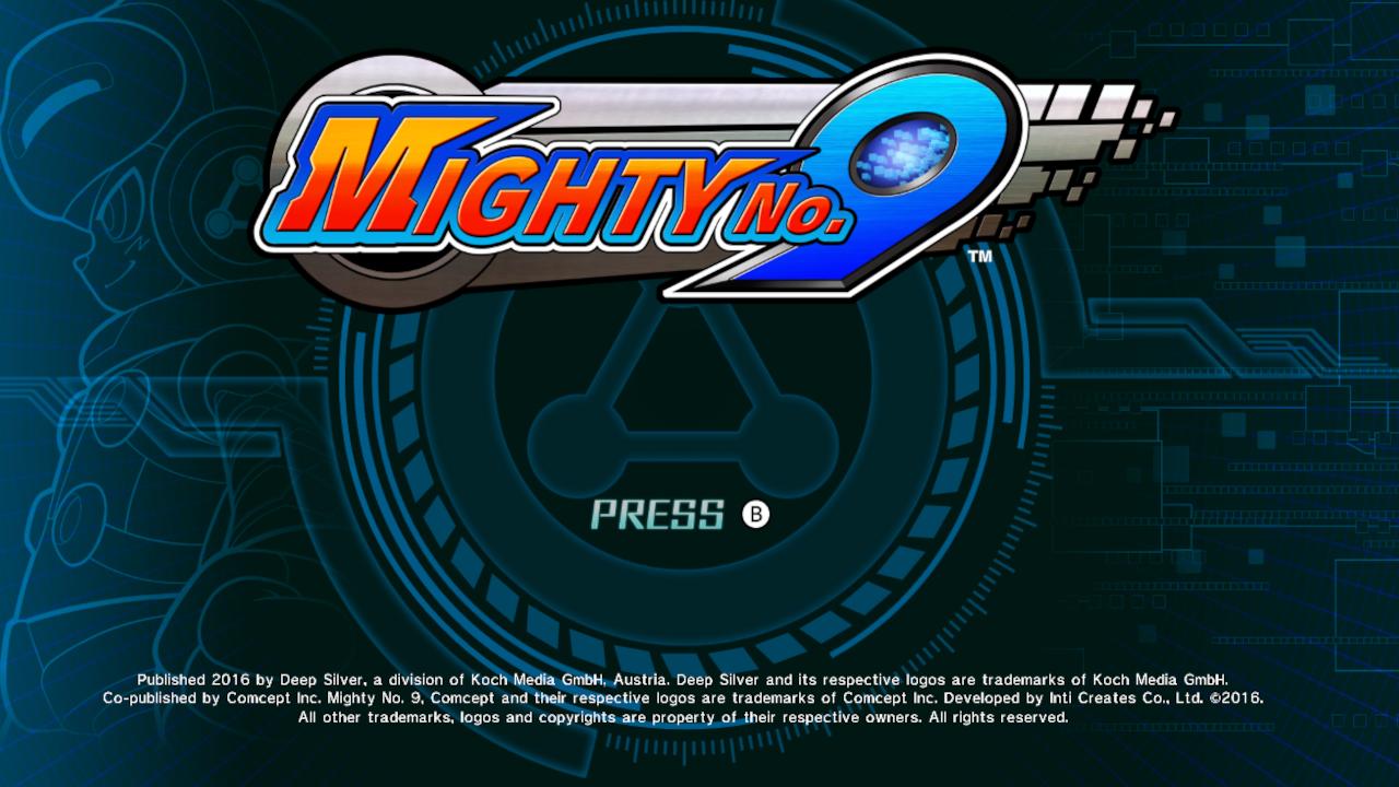 Mighty No. 9 title screen for Wii U