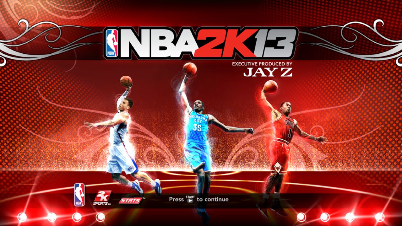 NBA 2K13 title screen for Wii U