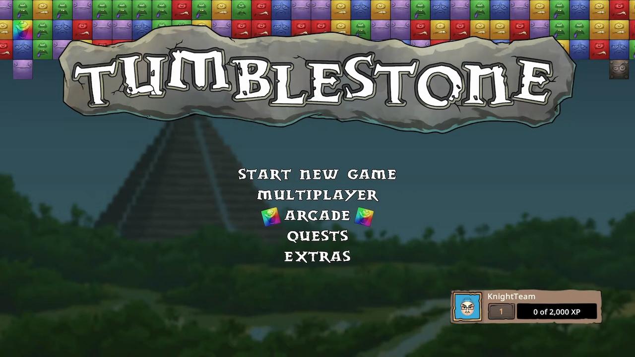 Tumblestone title screen for Wii U