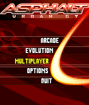 Asphalt Urban GT title screen for N-Gage