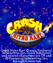 Crash Nitro Kart title screen for N-Gage