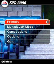 FIFA Soccer 2004 title screen for N-Gage