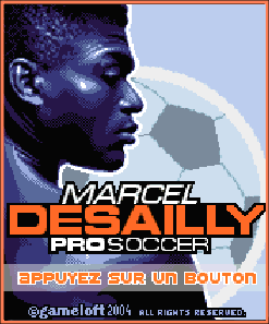 Marcel Desailly Pro Soccer title screen for N-Gage