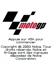 MotoGP (2003) title screen for N-Gage