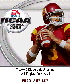 NCAA Football 2004 title screen for N-Gage
