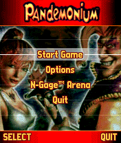 Pandemonium title screen for N-Gage