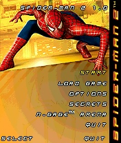 Spiderman 2 title screen for N-Gage